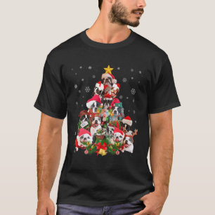 Boston Terriers Christmas Tree Lights Funny Dog Xm T-Shirt