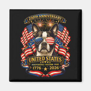 Boston Terriers Dog Usa Independence 1776 2026 Magnet