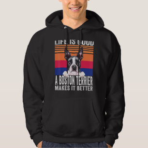 Boston Terriers Makes Your Life Good Vintage Hoodie