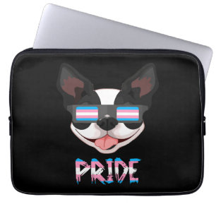 Boston Terriers Transgender Flag Lgbt Laptop Sleeve