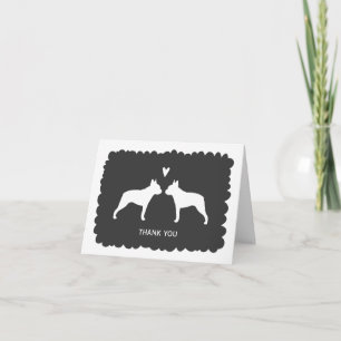 Boston Terriers Wedding Thank You Card
