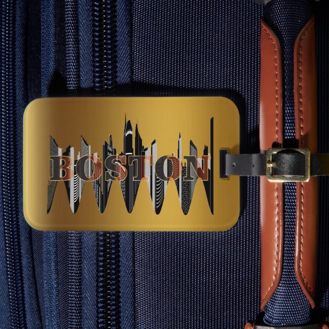 Boston, Text Art, Luggage Tag (Front Insitu 4)