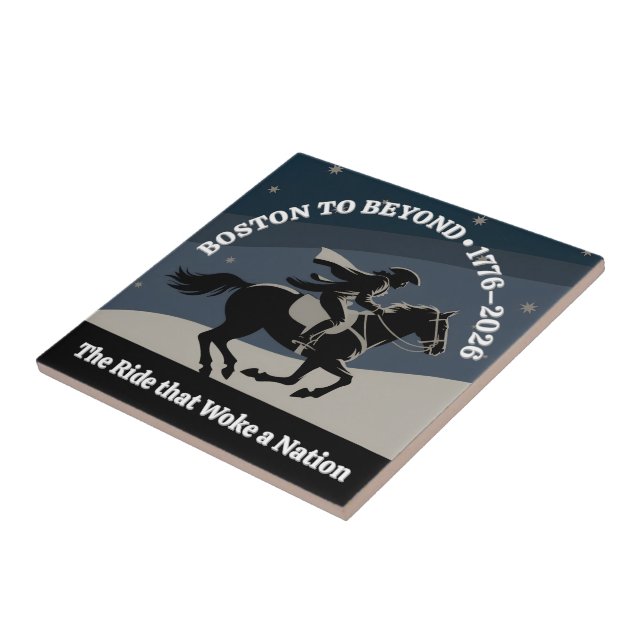 Boston to Beyond 1776–2026 Midnight Rider Art Ceramic Tile (Side)