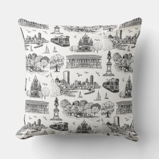 Boston Toile (Anniversary Ed.) Black/White Cushion