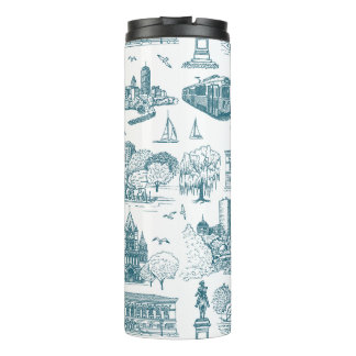 Boston Toile (Anniversary Ed.) Blue/White Thermal Tumbler