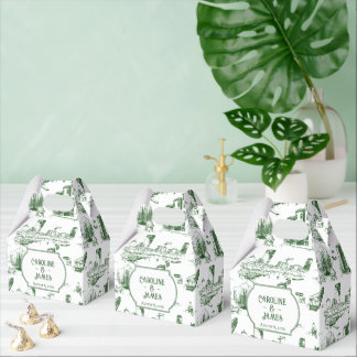 Boston Toile Forest Green Personalised Favour Box