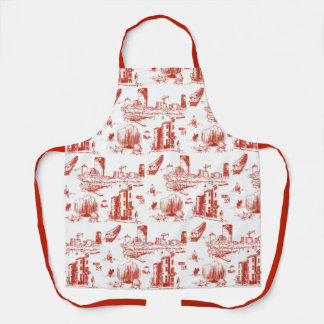 Boston Toile Red Apron