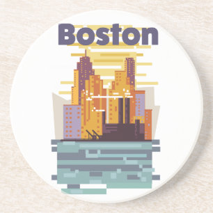 Boston Travel poster Coaster