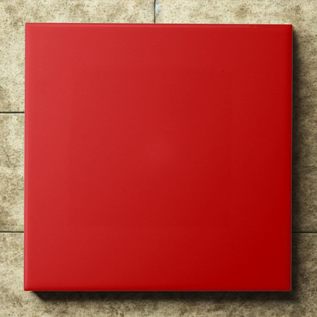 Boston University Red #cc0000 Bold Accent Ceramic Tile (Creator Uploaded)