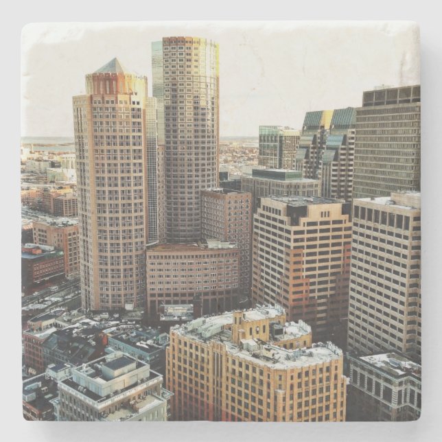 Boston view stone coaster (Front)
