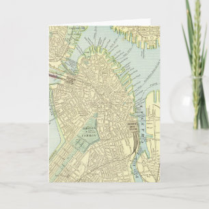 Boston Vintage Map Card