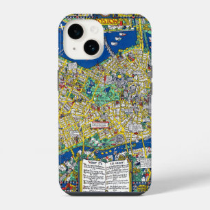Boston vintage old city map USA america geography iPhone 14 Case