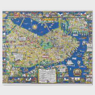 Boston vintage old city map USA america geography Wrapping Paper