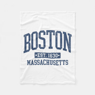 Boston Vintage Sports Design Boston Machusetts Ma Fleece Blanket