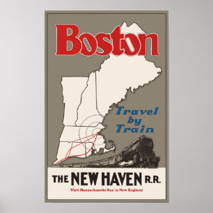 Boston Vintage Travel Poster