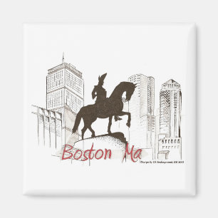 Boston Washington Profile Magnet