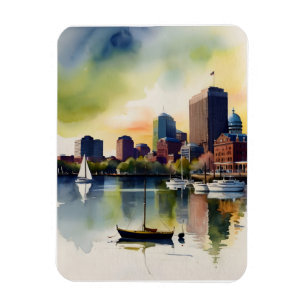 Boston watercolor art magnet