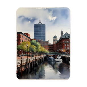Boston watercolor art magnet