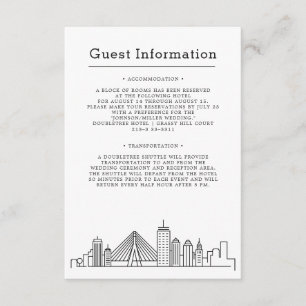 Boston Wedding   Guest Information Enclosure Card