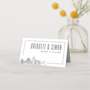 Boston Wedding Place Table Name Cards