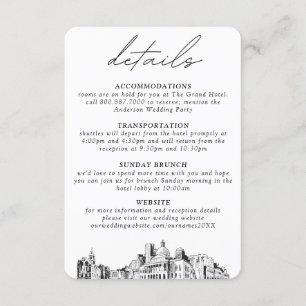 Boston Wedding Vertical Details Enclosure Card