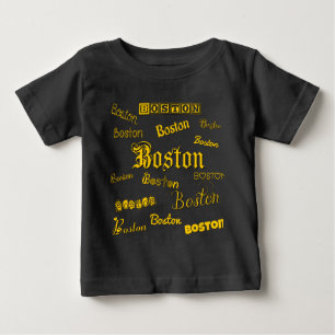 Boston Yellow Fonts Baby T-Shirt