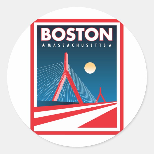 Boston Zakim Bridge Classic Round Sticker (Front)