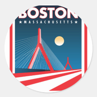 Boston Zakim Bridge Classic Round Sticker