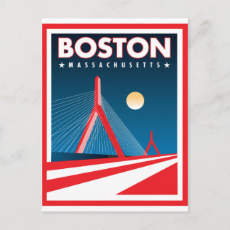 Boston Zakim Bridge Postcard