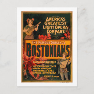 Bostonians America's Greatest Light Opera Postcard