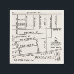 Boston's Beacon Hill Map Napkin<br><div class="desc">A vintage postcard of Boston's Beacon Hill Streets repurposed on napkins!</div>