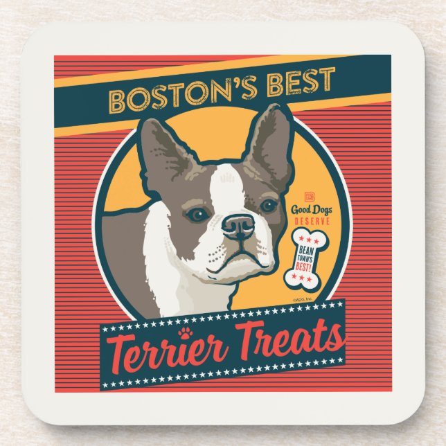 Boston's Best Terrier Treats Coaster (Front)