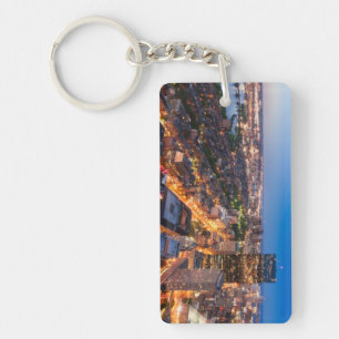 Boston's skyline at dusk key ring