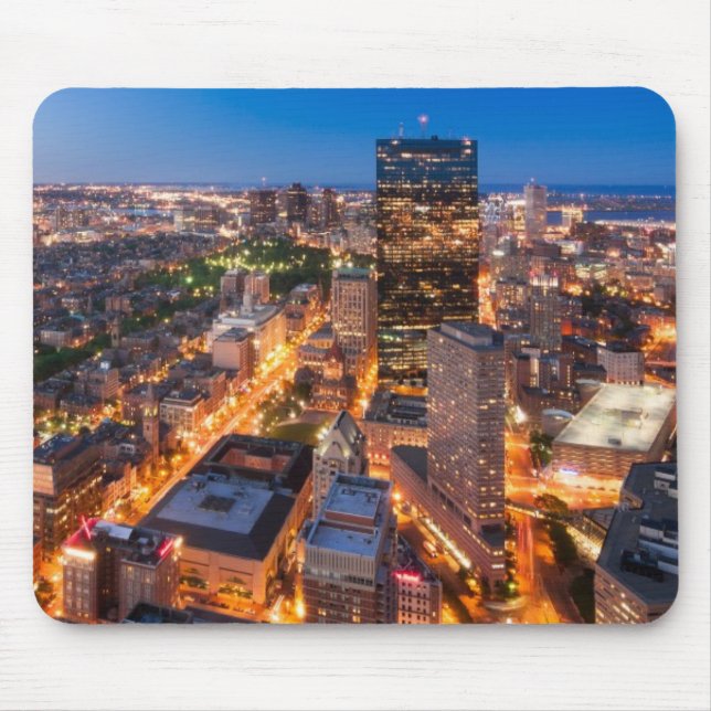 Boston's skyline at dusk mouse pad (Front)