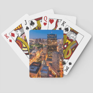 Boston's skyline at dusk playing cards