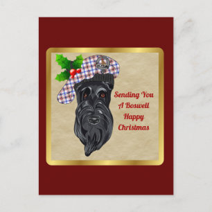 Boswell Clan Badge & Tartan Christmas Postcard