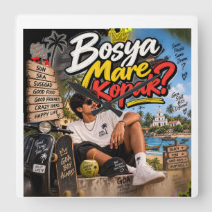 Bosya Mare Kopak? – Goa Still Hits Different Square Wall Clock