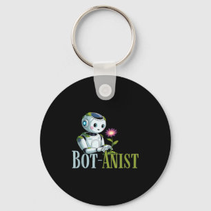 Bot-anist solarpunk robot earth day green future key ring