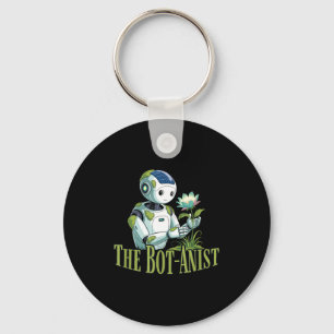 Bot-anist solarpunk robot earth day green future key ring