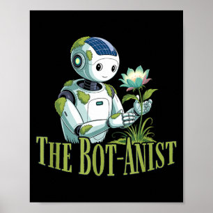 Bot-anist solarpunk robot earth day green future poster