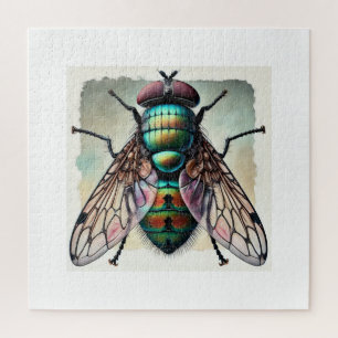 Bot Fly Detailed Dorsal View 280824IREF217 - Water Jigsaw Puzzle
