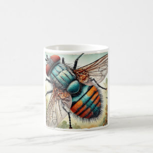 Bot Fly Dorsal View 230824IREF229 - Watercolor Coffee Mug