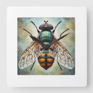 Bot fly dorsal view 251024IREF249 - Watercolor Square Wall Clock