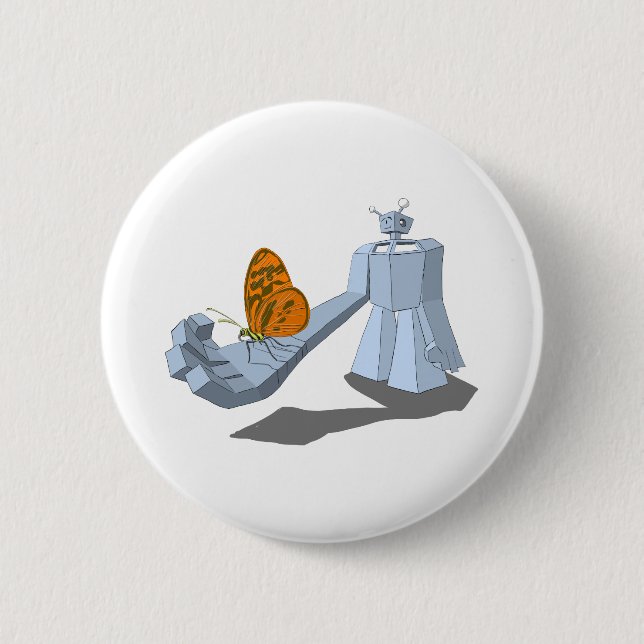 Bot-terfly 6 Cm Round Badge (Front)