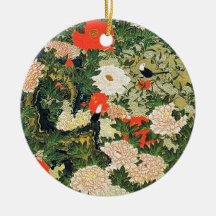 Botan Shoukinzu Colourful Floral Flowers Pattern Ceramic Ornament