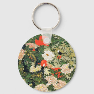 Botan Shoukinzu Colourful Floral Flowers Pattern Key Ring