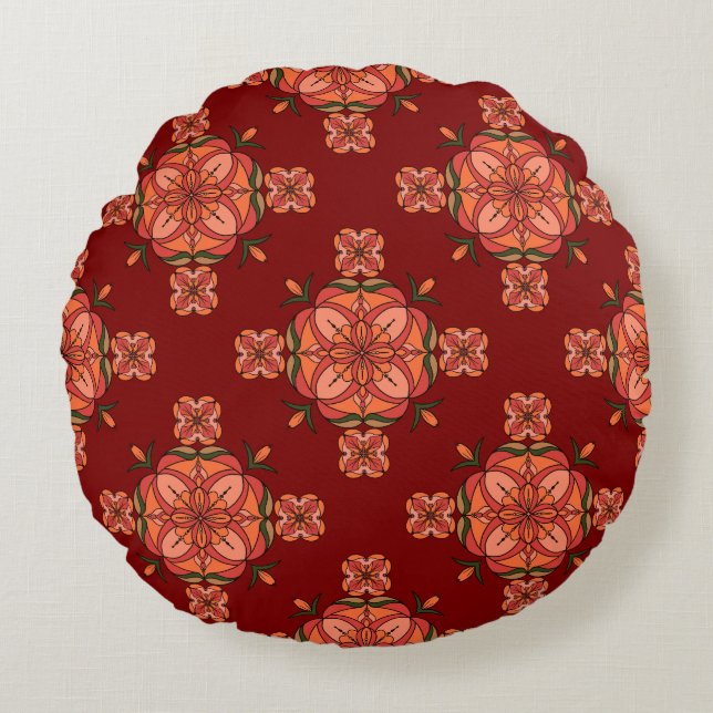 Botanic Bloom Round Pillow (Front)