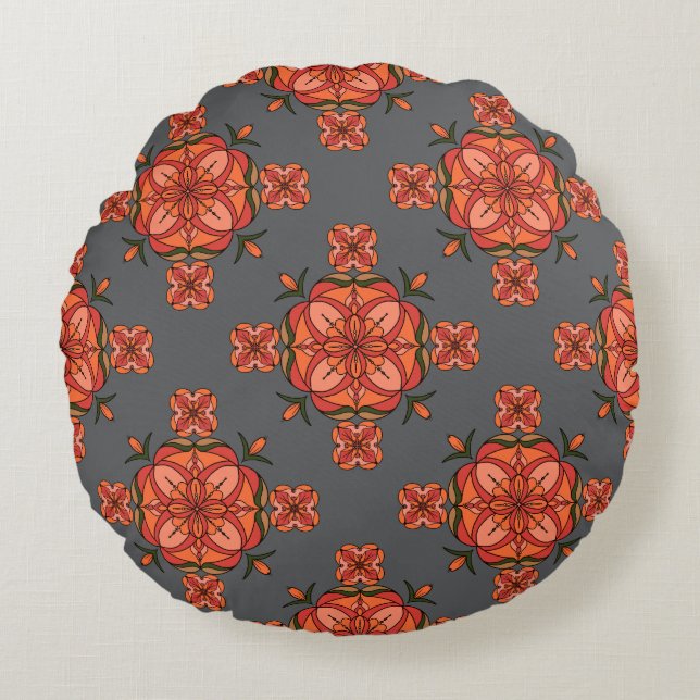 Botanic Bloom Round Pillow (Front)
