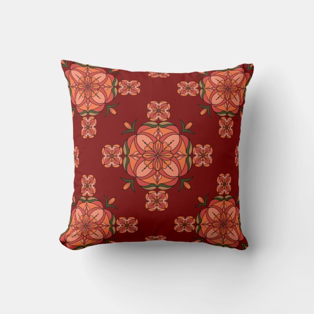 Botanic Bloom Throw Pillow (Front)