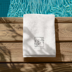 Botanic Crest   Timeless Monogram Beach Towel
